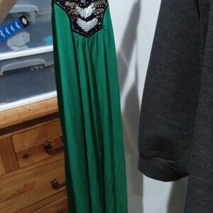 Halter green summer dress